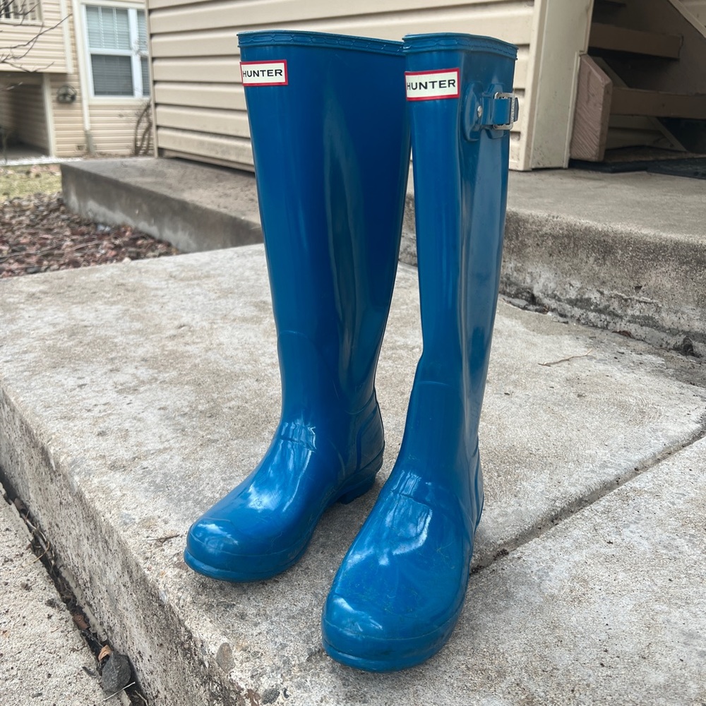 Blue Hunter boots